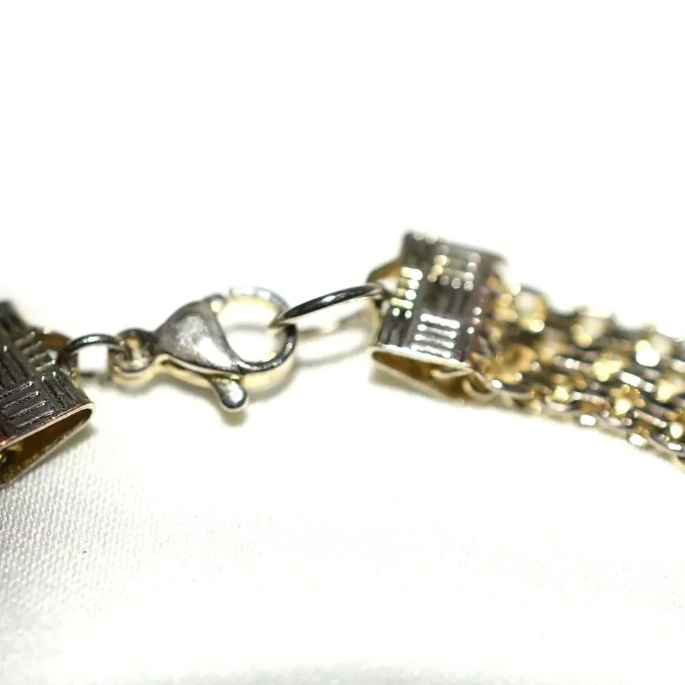 Vintage 60's Panther Link Gold/Silver Tone Chain 6.5